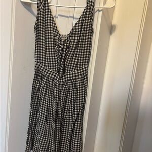 Hollister Black and White Checkered Midi Dress